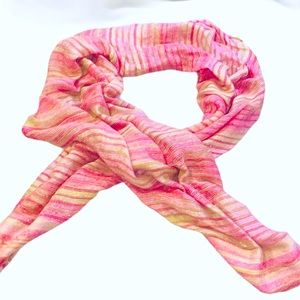 Pink and Green Silk Blend Scarf 70 x 24 in